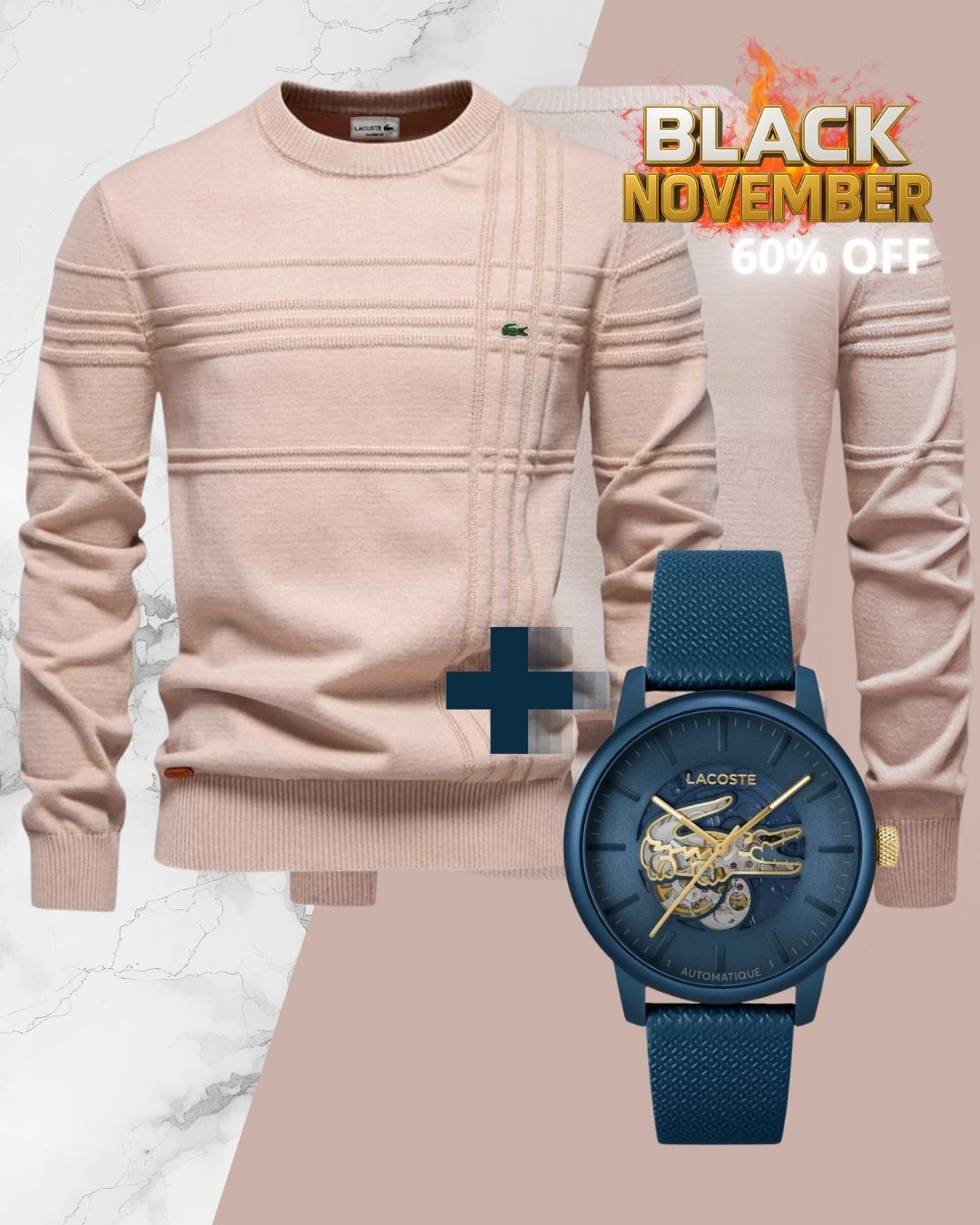 Men's LC™ Textured Sweater — Free LC™ Watch: Exclusive Offer