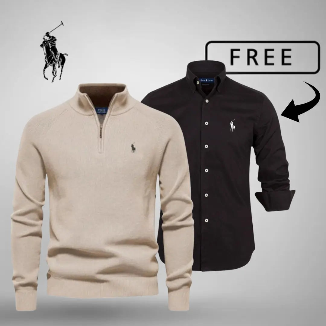 Style & Comfort Premium – Half-Zip Jumper + FREE Classic Shirt