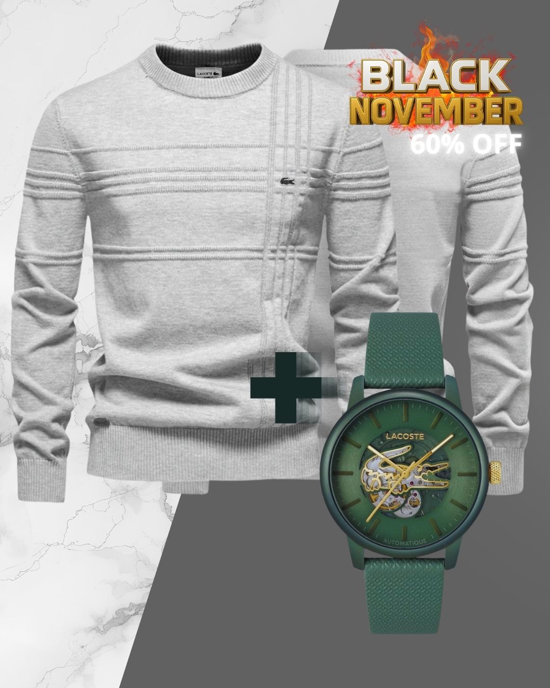 Men's LC™ Textured Sweater — Free LC™ Watch: Exclusive Offer